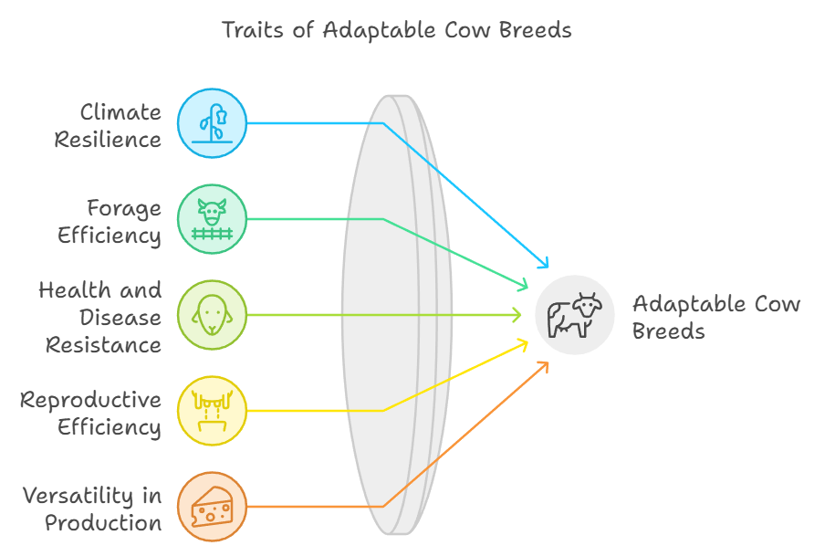 What Makes a Cow Breed Adaptable Flow chart