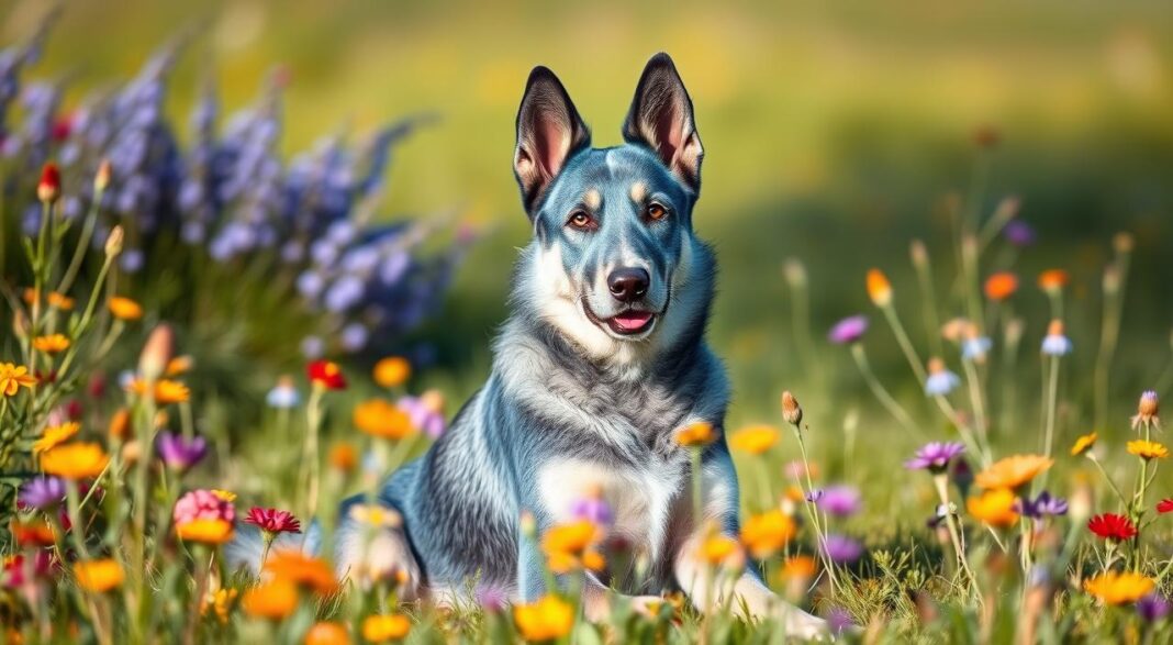 blue alsatian dog