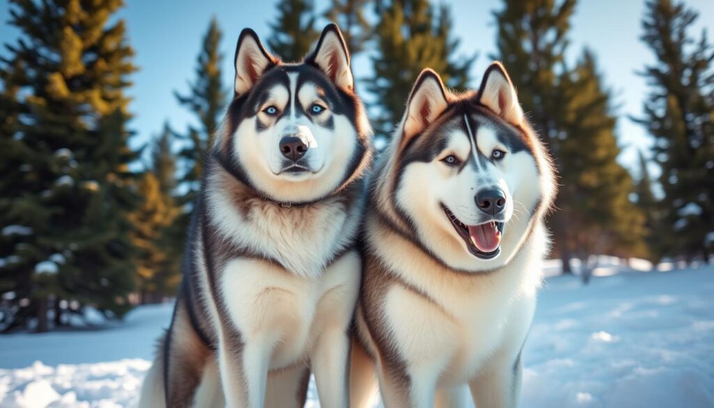 Siberian Husky and Alaskan Malamute