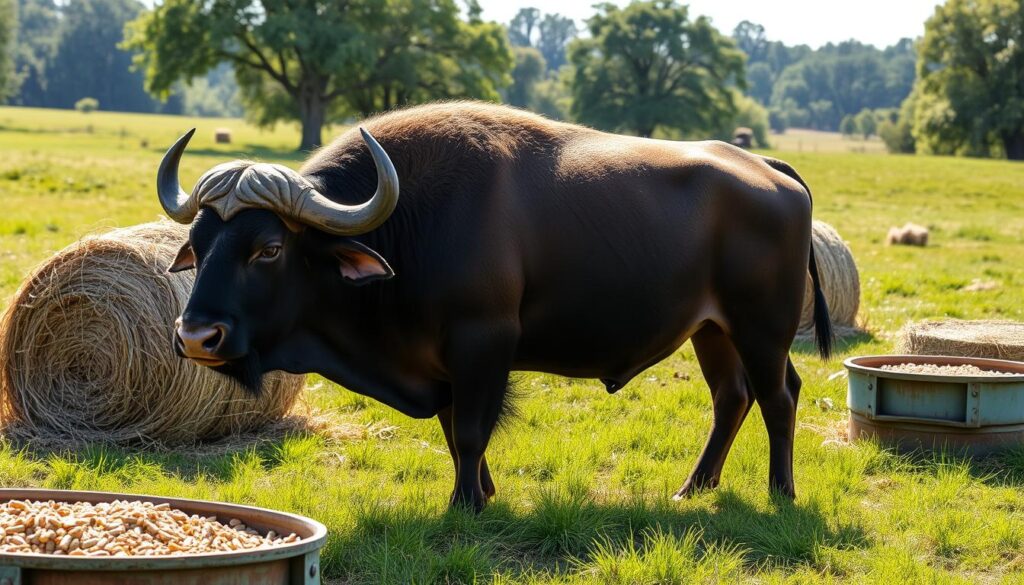 buffalo breeding bull feeding