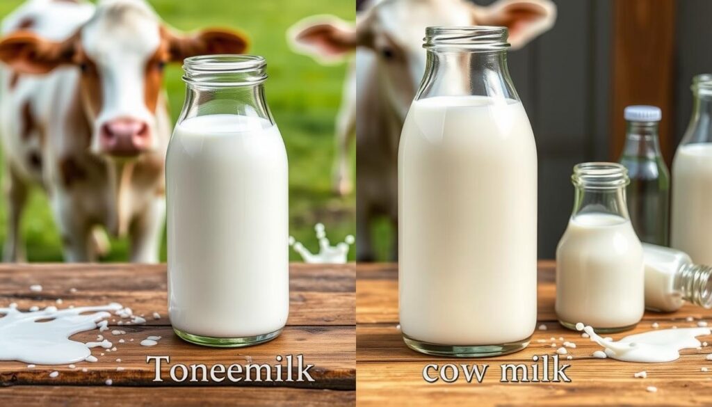 toned milk vs cow milk comparison