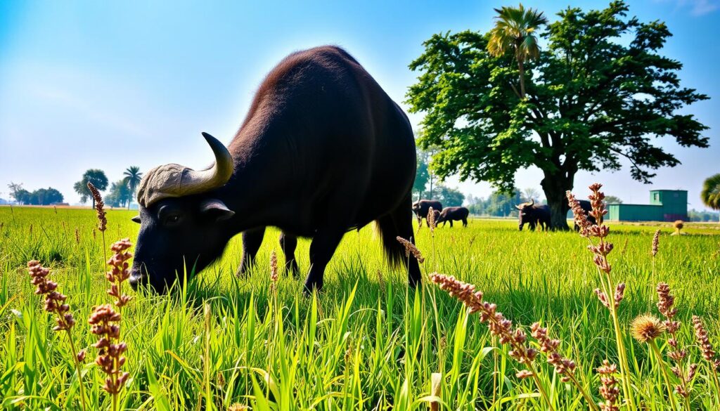 Gojri buffalo grazing