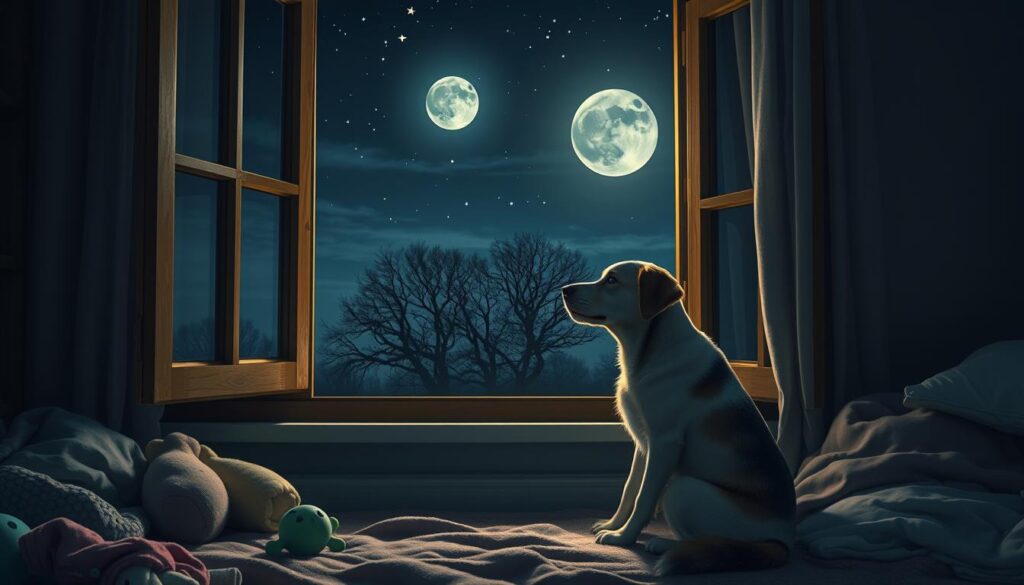 dog behavior at nighttime