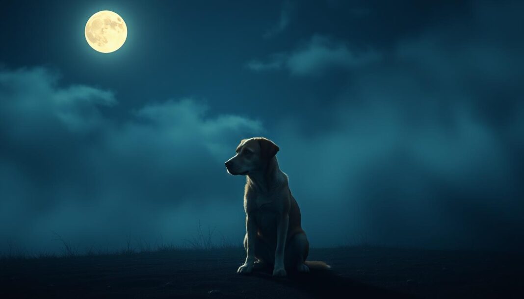 why dogs cry at night